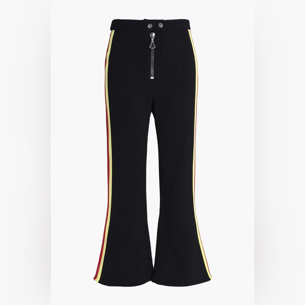 Ellery Black Cropped Pants with Red & Yellow Side Stripe Size 10 NWOT High Waist